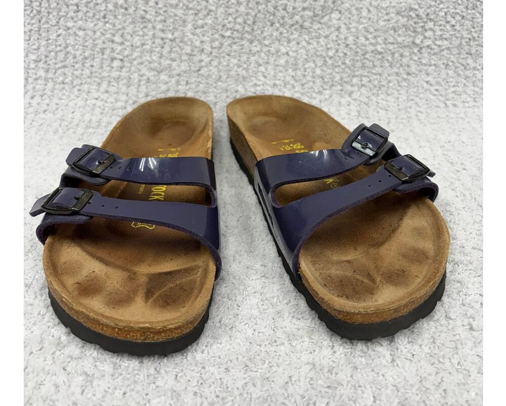 Birkenstock Purple Patent Leather Ibiza Sandals Narrow Fit Size 7 AS IS #79750